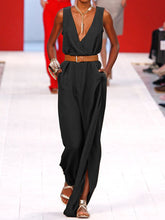 Load image into Gallery viewer, Fashion Casual Loose Solid Color Sleeveless Jumpsuit
