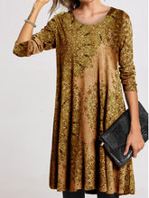 Load image into Gallery viewer, Casual Loose Round Neck Floral Long Sleeve Dress
