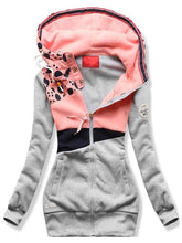 Load image into Gallery viewer, Women&#39;S Warm Contrast Color Pocket Zipper Hoodie
