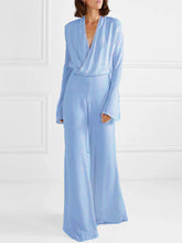Load image into Gallery viewer, Fashion Simple V Neck Long-Sleeved Top Pants Suit

