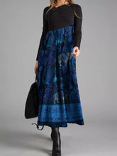 Load image into Gallery viewer, Elegant Retro Floral Long Sleeve Maxi Dress
