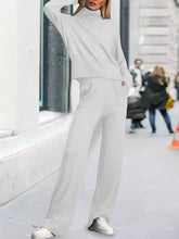 Load image into Gallery viewer, Women&#39;s High Neck Knitted Solid Color Two-piece Suit
