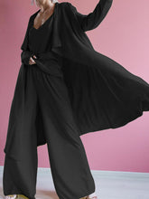 Load image into Gallery viewer, Simple Casual Loose V Neck Blouse Pants Coat Three-Piece Suit
