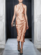 Load image into Gallery viewer, Fashion Sleeveless Stand Collar Elegant Evening Dress
