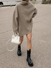 Load image into Gallery viewer, Solid Color High Neck Loose Knit Dress
