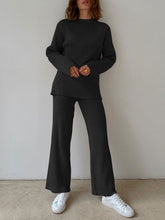 Load image into Gallery viewer, Fashion Casual Knitted Long Sleeve Two-piece Suit
