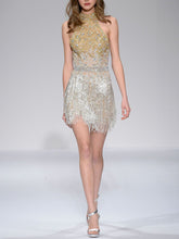 Load image into Gallery viewer, Fashion Fringed Halterneck Mini Dress
