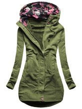 Load image into Gallery viewer, Autumn And Winter Ladies Casual Hooded Printed Jacket
