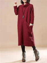 Load image into Gallery viewer, Casual Loose Women&#39;S Turtleneck Sweater Dress
