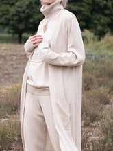 Load image into Gallery viewer, Simple Solid Color High Neck Knit Three-piece Suit
