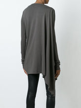 Load image into Gallery viewer, Pure Color Simple Loose Hem Round Neck Top
