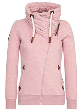 Load image into Gallery viewer, Casual Zipper Plain Long Sleeve Hooded Sweatshirt
