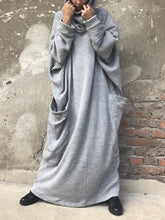 Load image into Gallery viewer, Retro Loose High Neck Pocket Women&#39;S Knitted Long Skirt
