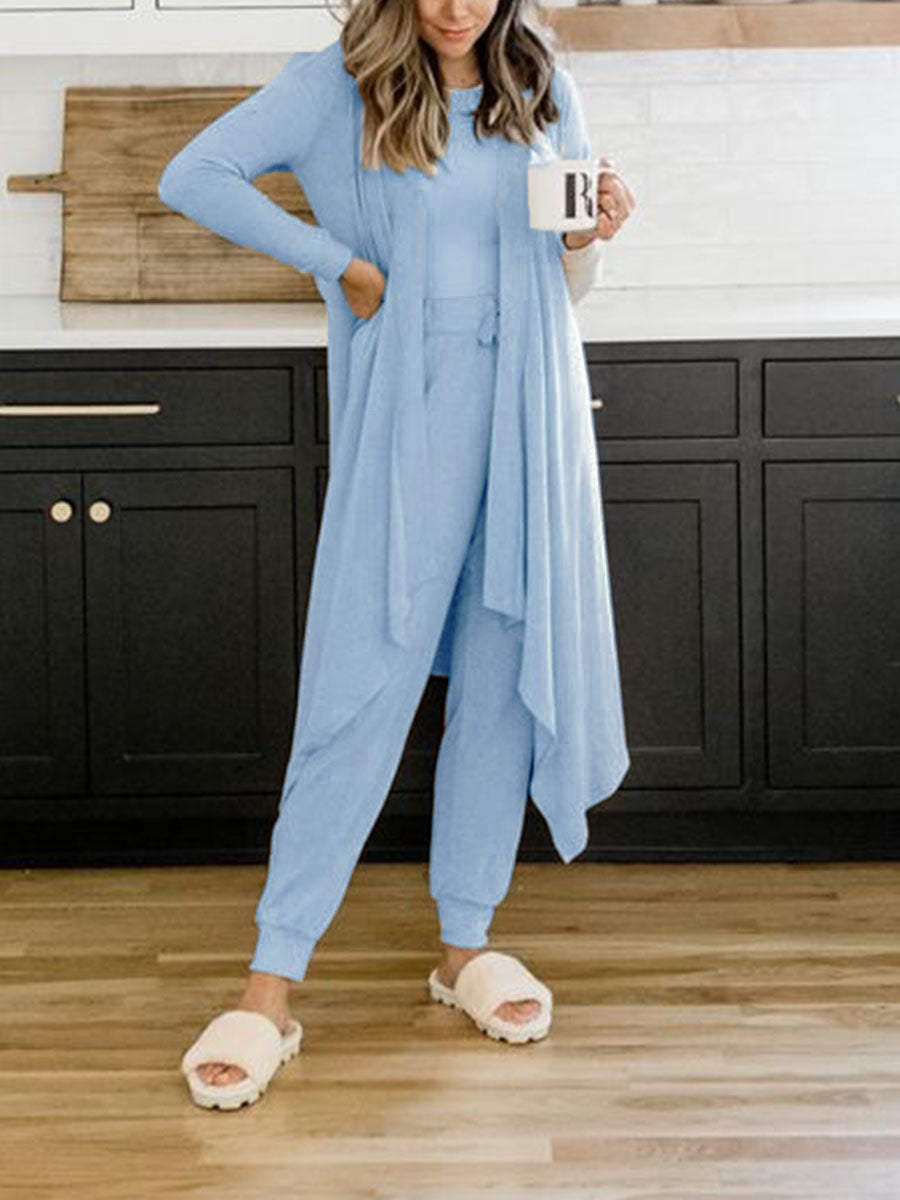 Simple Casual Loose Top Pants Coat Suit