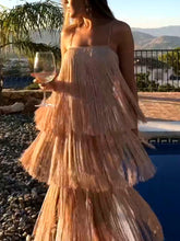 Load image into Gallery viewer, Fashion Sexy Suspender Fringed Midi Dress
