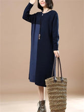 Load image into Gallery viewer, Autumn And Winter Casual Color Matching Women&#39;S Sweater Dress
