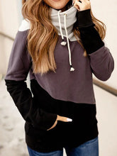 Load image into Gallery viewer, Long Sleeve Color Block Hooded Sweatshirt
