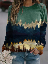 Load image into Gallery viewer, Fashion Casual Long-sleeved Landscape Print Top
