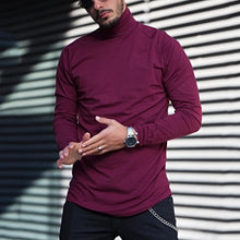 Load image into Gallery viewer, Men&#39;S Short Turtleneck Solid Color Raglan Sleeve T-Shirt
