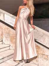 Load image into Gallery viewer, Halter Off Shoulder Party Maxi Dress
