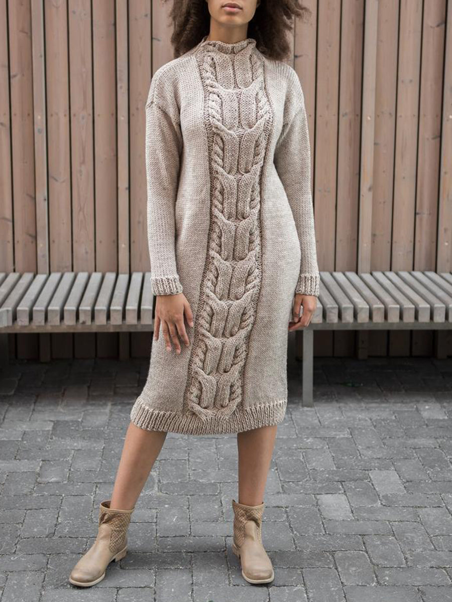Retro Casual Twist Women'S Knitted Long Skirt