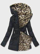 Load image into Gallery viewer, Casual Loose Long Sleeve Warm Leopard Print Hooded Jacket
