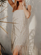 Load image into Gallery viewer, Elegant Fashionable Tassel Slip Evening Dress
