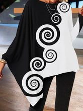 Load image into Gallery viewer, Circle Print Irregular Long-sleeved Top for Women
