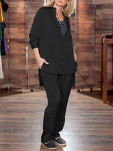 Load image into Gallery viewer, Simple Casual Loose Shirt Top Pants Suit
