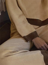 Load image into Gallery viewer, Comfortable Lazy Sexy Striped Color Matching Women&#39;S Knitted Suit
