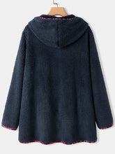 Load image into Gallery viewer, Artistic Print Stitching Lamb Wool Hooded Women&#39;s Jacket
