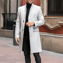 Load image into Gallery viewer, Men&#39;S Fashion Casual Stand-Collar Solid Color Long Coat
