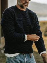 Load image into Gallery viewer, Men&#39;S Solid Color Casual Round Neck Knitted Long Sleeve Sweater
