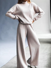 Load image into Gallery viewer, Fashion Turtleneck Sweater Loose Pants Suit
