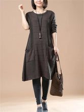 Load image into Gallery viewer, Autumn And Winter Casual Solid Color Pocket Women&#39;S Sweater Dress
