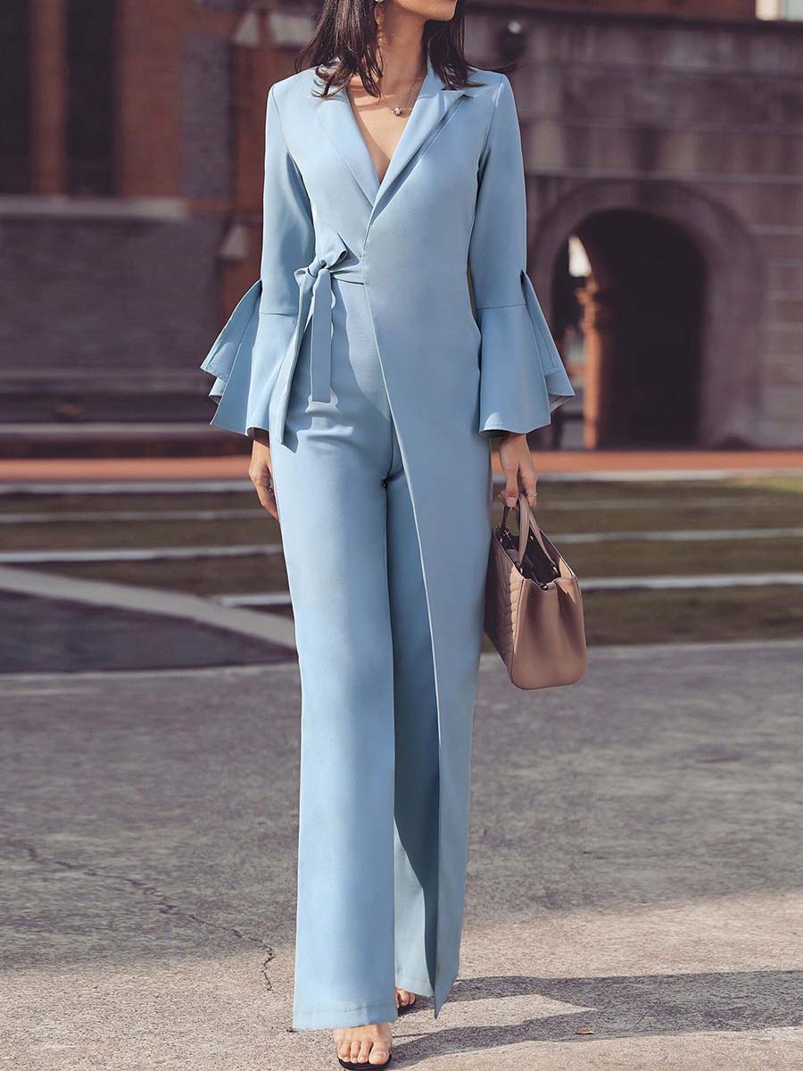 达不到供应链要求，产品下架Fashion Elegant Long-sleeved V-neck Jumpsuit