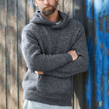 Load image into Gallery viewer, Men&#39;S Casual Solid Color Long-Sleeved Hooded Knitted Top

