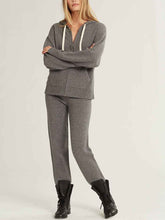 Load image into Gallery viewer, Casual Solid Color Hooded Zipper Coat Two-piece Suit
