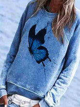 Load image into Gallery viewer, Fashion Butterfly Print Loose Pullover Women&#39;s Sweater
