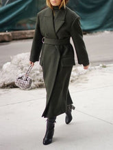 Load image into Gallery viewer, Fashion Belt Solid Color Casual Long Women&#39;s Coat
