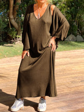 Load image into Gallery viewer, Casual Loose V-neck Long Sleeve Solid Color Two-piece Suit
