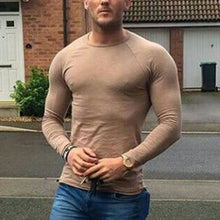 Load image into Gallery viewer, Fashion Casual Men&#39;S Solid Color Slim Long-Sleeved T-Shirt
