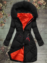 Load image into Gallery viewer, Windproof Hooded Zipper Women&#39;s Jacket with Furry Hood

