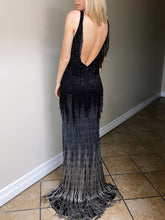 Load image into Gallery viewer, Fashion Sexy V-neck Sleeveless Fringed Evening Dress
