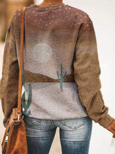 Load image into Gallery viewer, Desert Day Night Print Pullover Casual Sweatshirt
