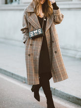 Load image into Gallery viewer, Fashion Plaid Loose Casual Long Coat
