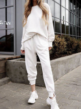 Load image into Gallery viewer, Round Neck Pullover Top Solid Color Pants Suit
