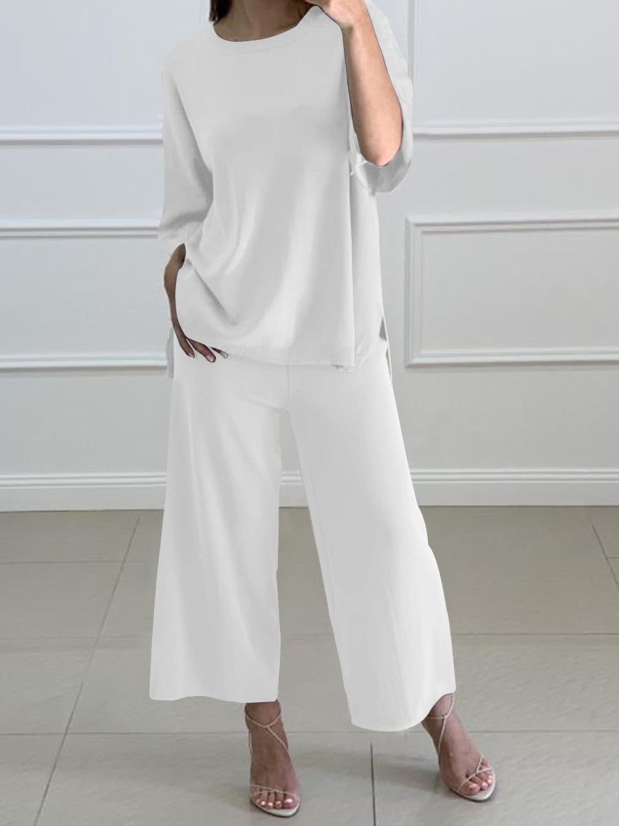Women'S Knitted Suit With Casual Loose Temperament