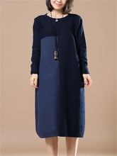 Load image into Gallery viewer, Autumn And Winter Casual Color Matching Women&#39;S Sweater Dress
