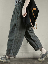 Load image into Gallery viewer, Retro Elastic Loose Cotton and Linen Trousers
